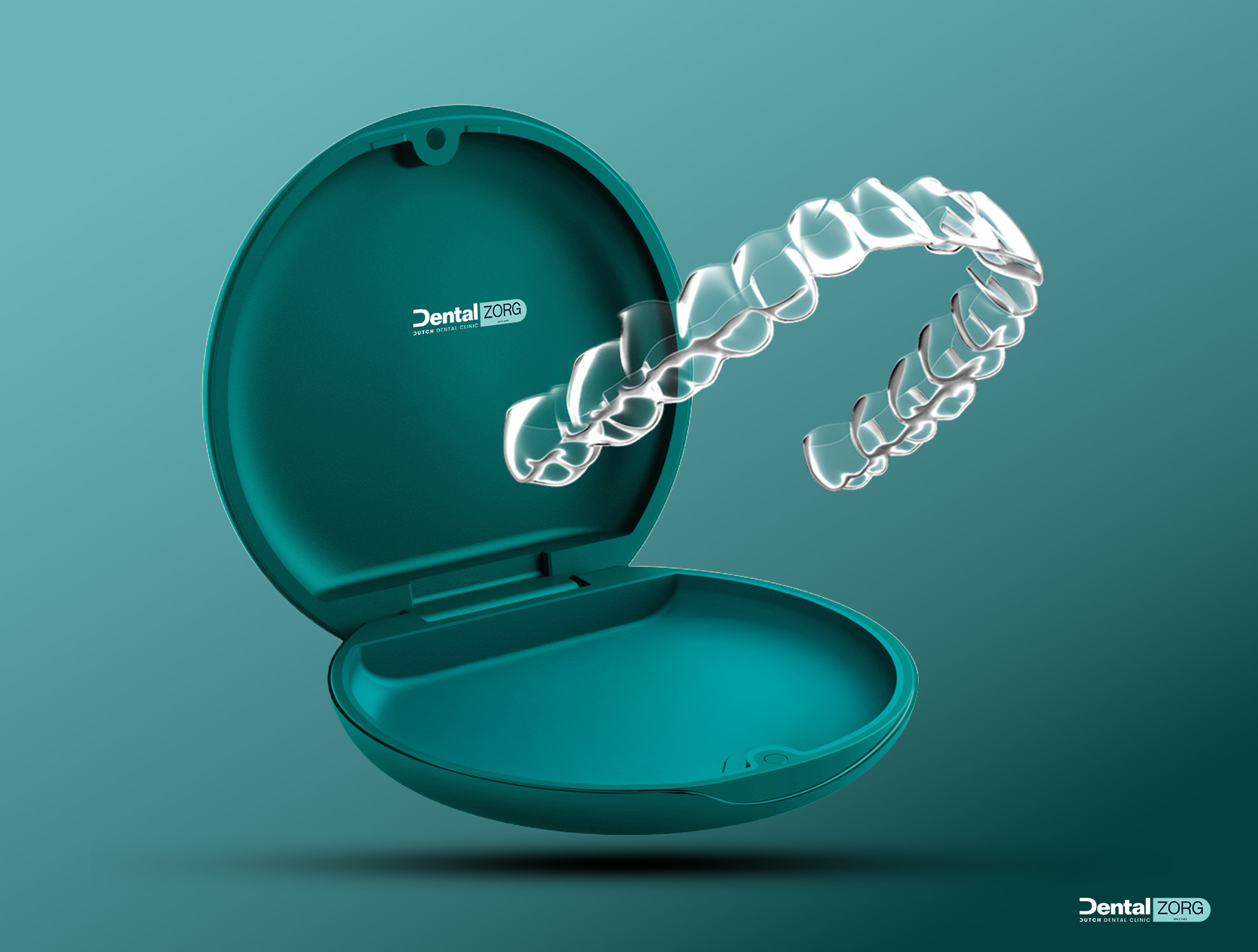 Dental professional with clear aligners